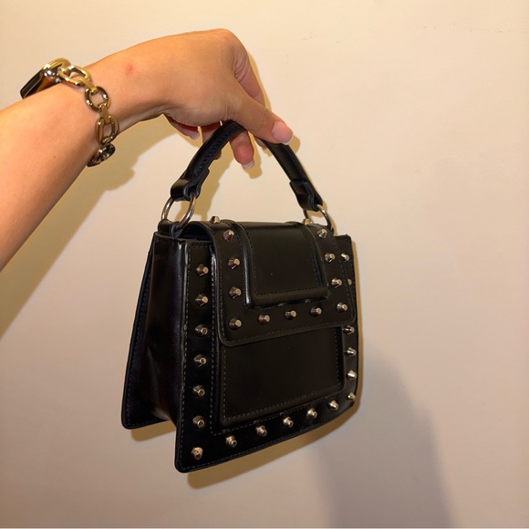 Zara Black Studded Crossbody Bag - Picture 2 of 5